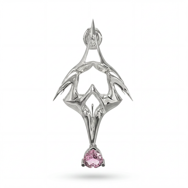 SpaceTrash BAD ANGLE EARRING PINK WOUND - Sustainable Streetwear Jewelry from Recycled Silver