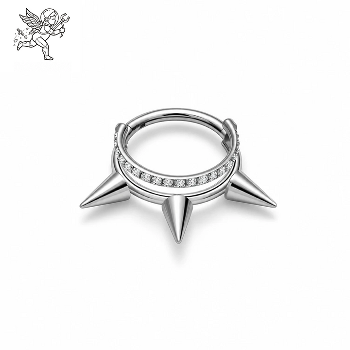 Pavé Spike Clicker — Titanium Nose Ring