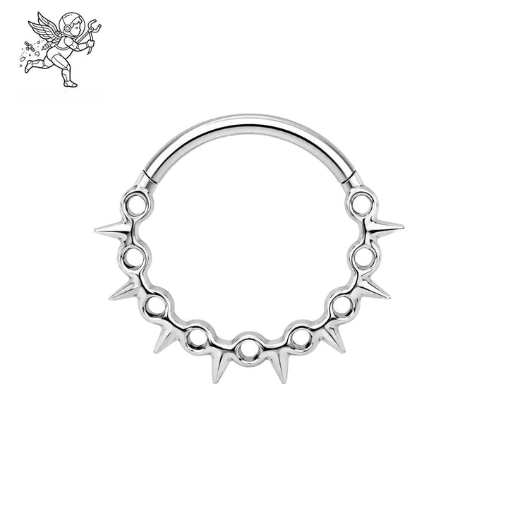Thorn Flame Clicker — Titanium Nose Ring, 16G 8 mm