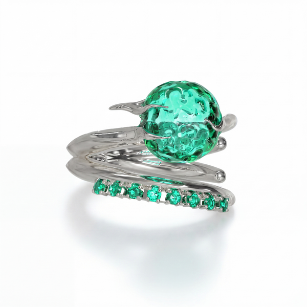 SpaceTrash BRAIN STIMULATION - NEURAL-FANG RING - Sustainable Streetwear Jewelry from Recycled Silver