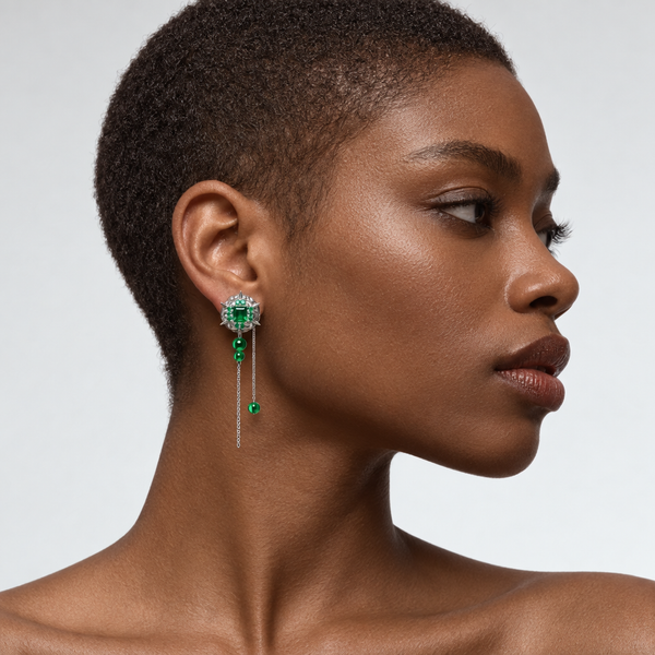 Brain Stimulation A/B Earring Set worn