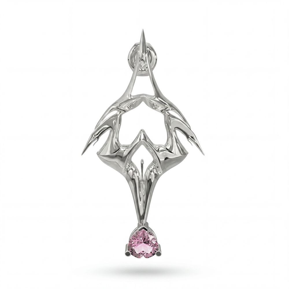 SpaceTrash BAD ANGLE EARRING PINK WOUND - Sustainable Streetwear Jewelry from Recycled Silver