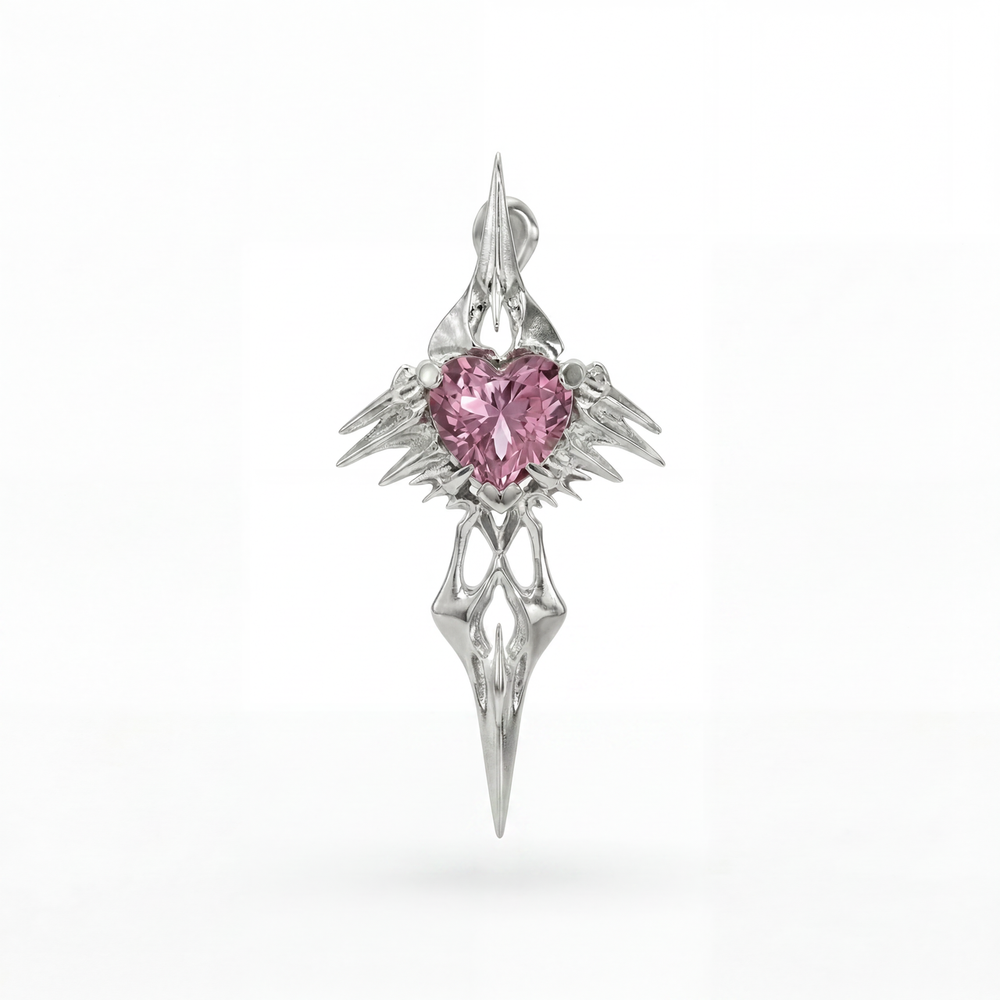 SpaceTrash BAD ANGLE EARRING PINK ARMOR - Sustainable Streetwear Jewelry from Recycled Silver