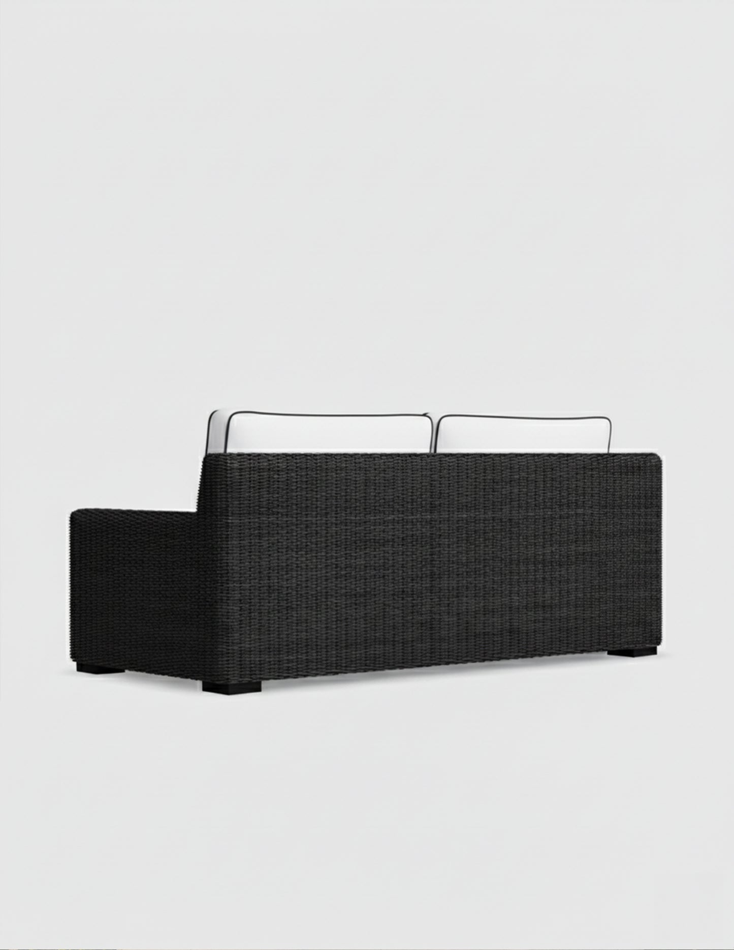 Black All-Weather Wicker Outdoor Sofa