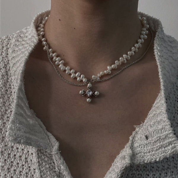 Orbital Bloom Fragment Necklace worn