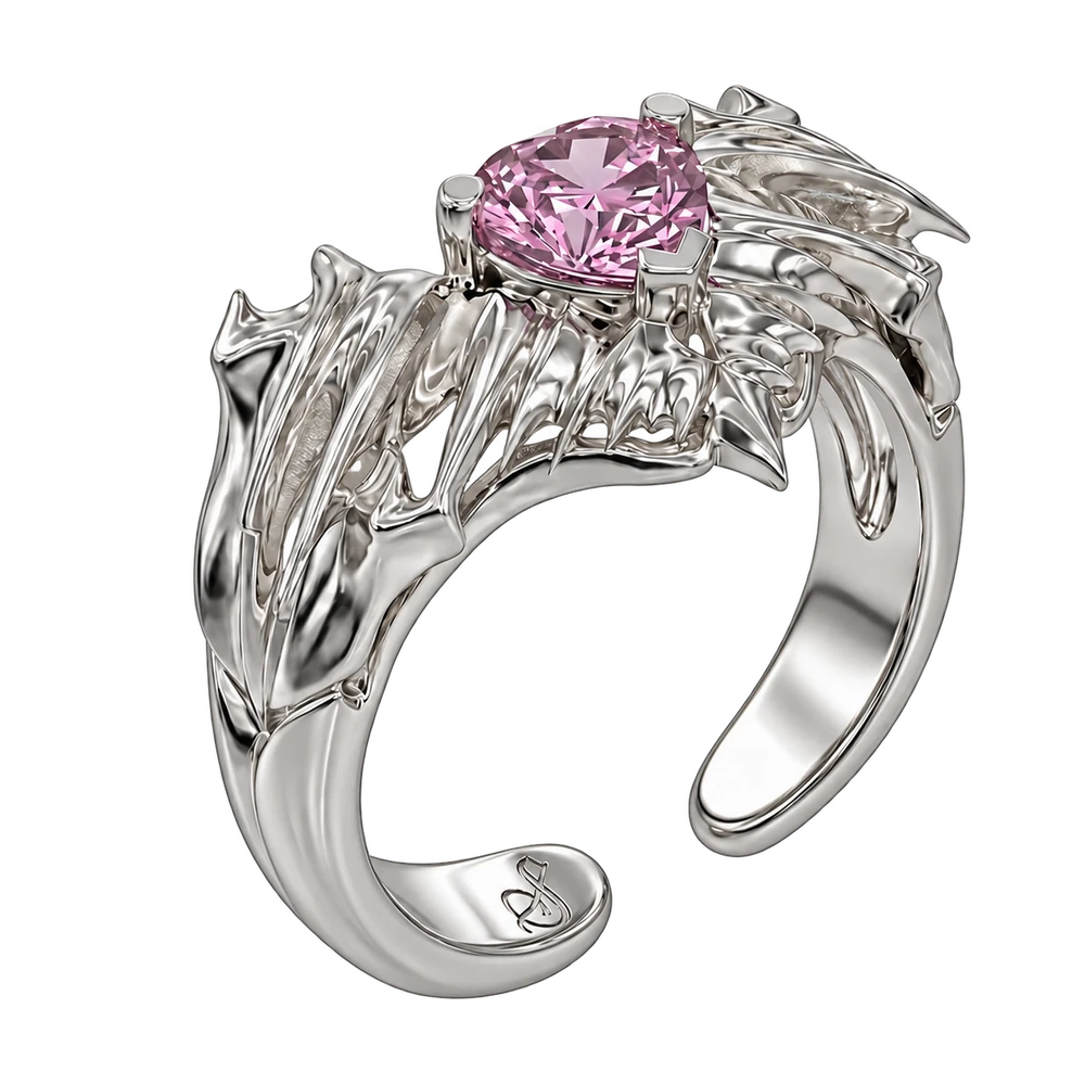 BAD ANGEL Brutalist Ring