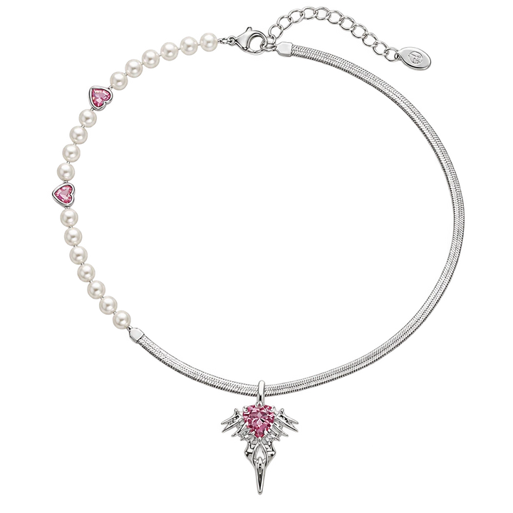 BAD ANGEL Simulated Pearl Halo Necklace
